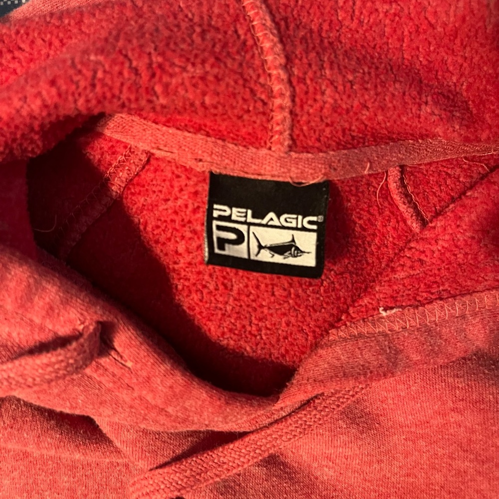 Pelagic pre loved hoodie sweatshirt coral color size S - Picture 3 of 4